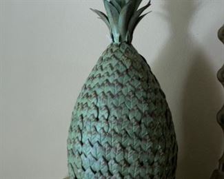 One of three decorative pineapple -The rise of the pineapple as a symbol of hospitality in Colonial times no doubt came about because of its rarity.
