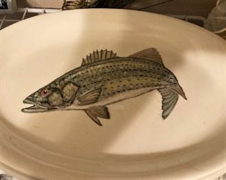 Crown Potteries fish plate - made in the USA