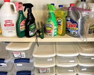 Cleaning products; plastic shoe containers
