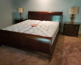 King Sleigh Bed & Night Stands by National Mt. Airy
