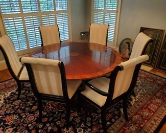 60" Round Savannah Collection by Hickory White 2 arm chairs, 4 side chairs