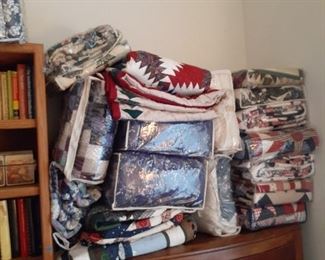 Handcrafted, store bought quilts