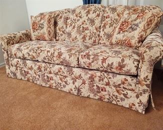 Like new chintz upholstered sofa, Autumn tones
