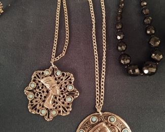 Vintage 70s Egyptian style medallions his and hers!
