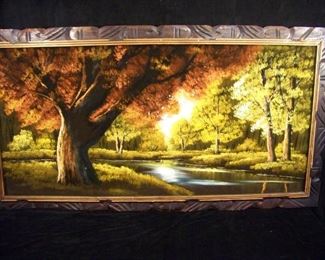 Large Velvet Landscape Painting