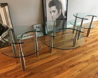glass coffee & end tables
