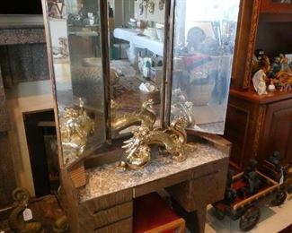 Vintage Japanese vanity with stool