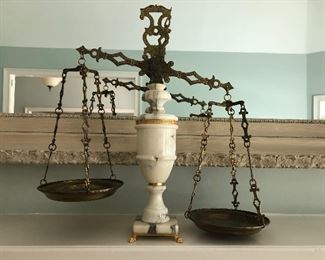 $195 / Giuliani Creations brass and marble scale