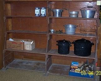 Wood shelf, canning items