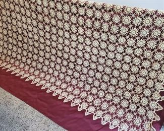Vintage 1890 Crochet Wall Hanging Tablecloth