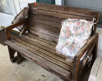 wooden outdoor glider