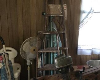 Wooden Ladders, Ironing Board, Fan 