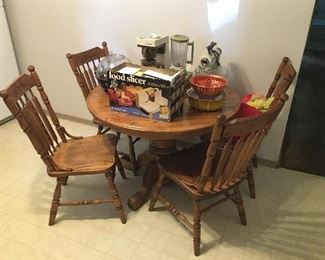 Wooden Dining Room Table With Four Chairs