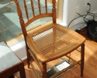 ANTIQUE CANE BOTTOM SIDE CHAIR