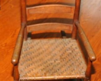 Antique Child's Rush Seat Rocker 