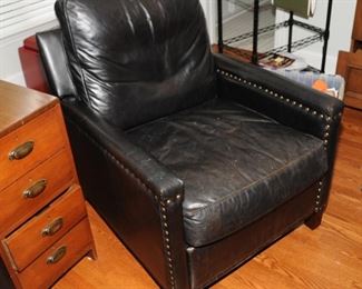 Pair of leather lounge chairs 