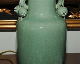 RARE CELADON TABLE LAMP 