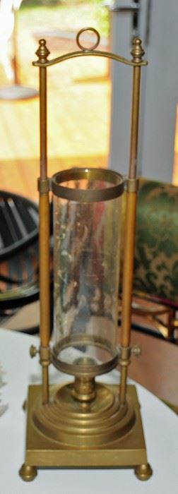 Vintage brass handing candle stick with adjustable chimney 