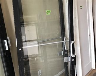 Glass Entry Doors with Panic Exit Push Handles -- each $800