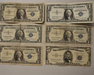 Group Lot Of Silver Certificates