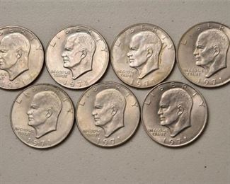 Seven (7) 1971 Eisenhower Dollars