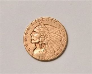 1915 $2.50 Gold Indian Head Liberty Piece