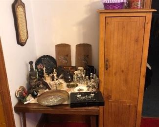 Beautiful solid wood storage cabinet, exquisite antiques and vintage items.  Everything is on sale. 
