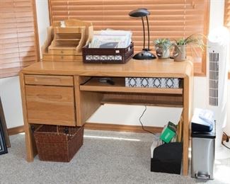 Oak Desk with File Cabinet Drawer