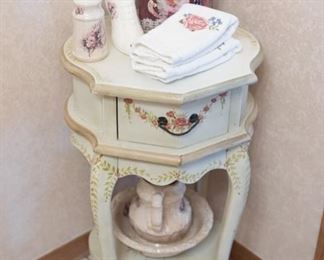 Wash Basin and Pitcher, Powder Room Stand