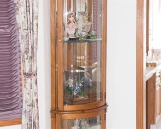 Oak China Cabinet Oval
