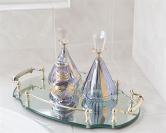 Glass Perfume Bottles, Glass Vanity Tray
