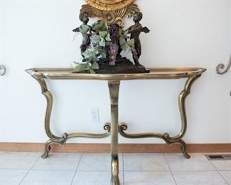Ornate Gold, Glass Top Entry Table