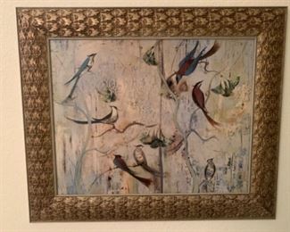 Gold Framed Wall Art-Birds