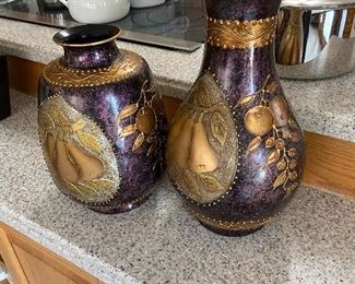 Pear Gold and Purple Vases