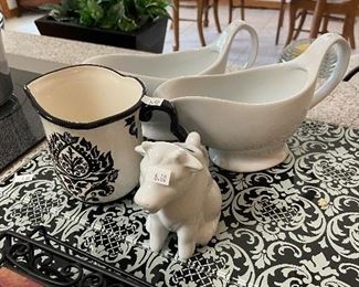 Potterybarn Gravy Boats, Cow Ceramic Creamer