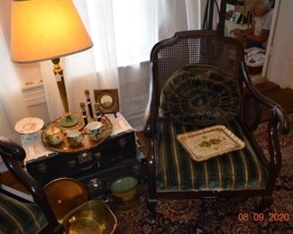 Antique cane back chair
Antique hand painted glassware