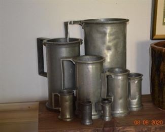 Vintage Pewter Beaker Measuring Set
