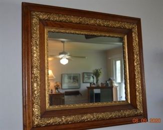 Antique gold leaf and wood mirror