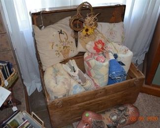 Antique quilts and antique trunk