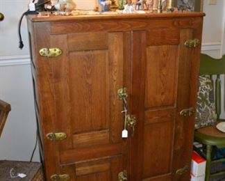 Antique oak ice box- excellent condition