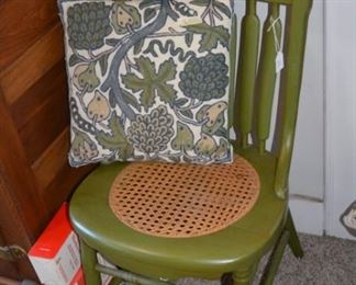 Green cane bottom chair