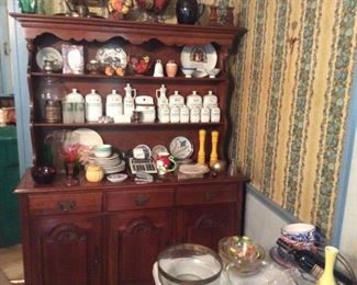 cherry hutch. And lots of miscellaneous collectibles 