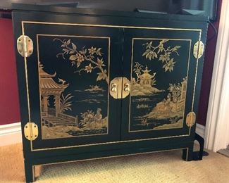 Dark green Asian cabinet
