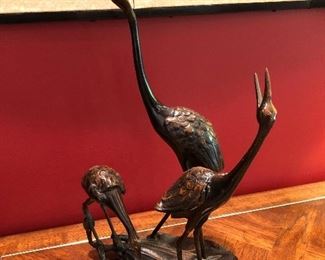 Bronze cranes