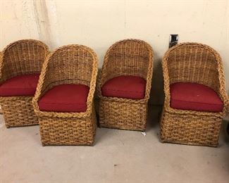 Wicker chairs (4)