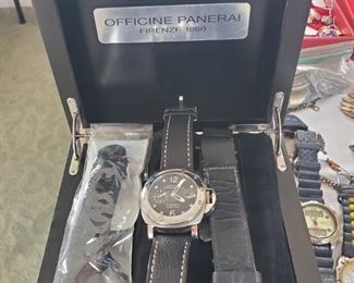  PANERAI  1860 WATCH WITH BOX, PAPERS AND EXTRA BANDS! This watch is HIGHLY COLLECTIBLE!