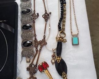 Vintage and Sterling and Onyx