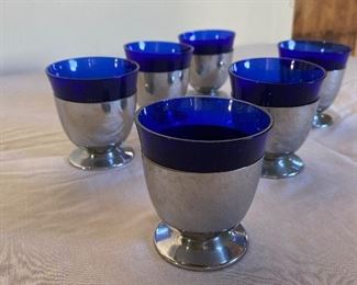 Cobalt blue glass egg cups