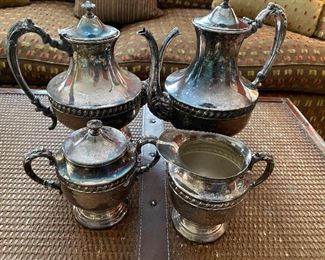Sheraton silver on copper tea and coffee set