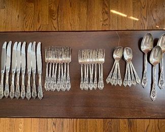 Wallace “Rosepoint” sterling flatware service for 8